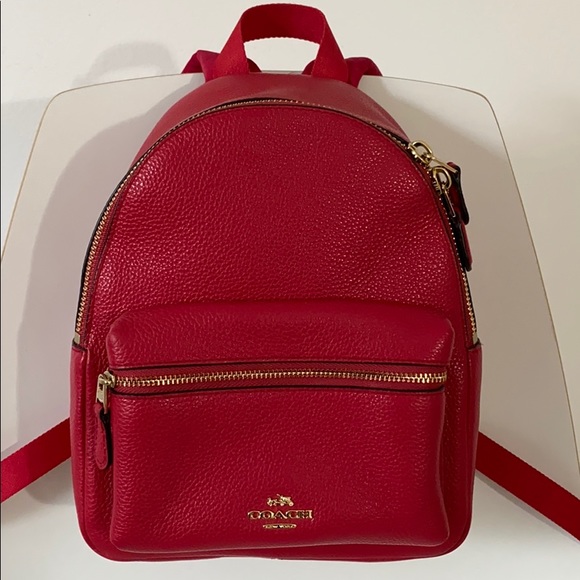 Coach women’s fuchsia pink leather backpack main image 6